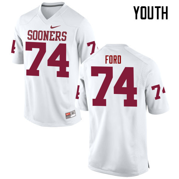 Youth Oklahoma Sooners #74 Cody Ford College Football Jerseys Game-White